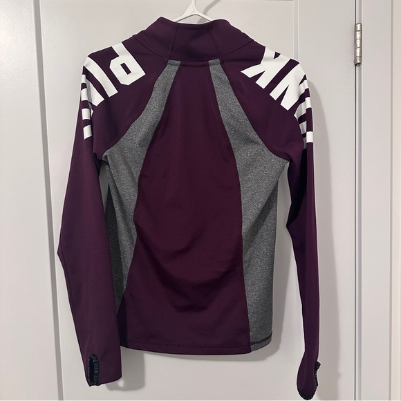 PINK Victoria's Secret Tops - PINK By Victorias Secret Ultimate Half- Zip Pullover Maroon Grey Size XS Women’s